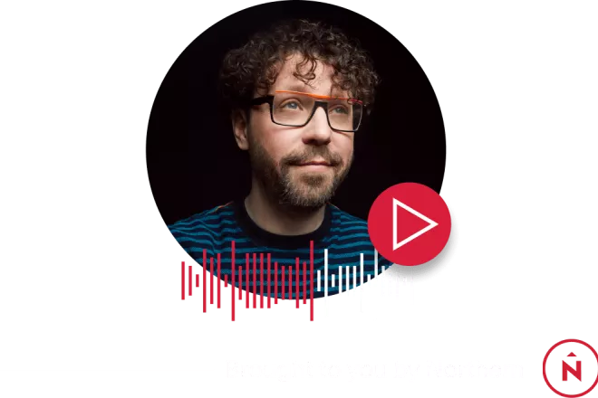 Paul Bellows with audio waves overlay