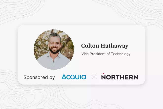 Colton Hathaway headshot on patterned background