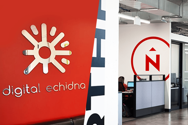 Digital Echidna and Northern logos in office