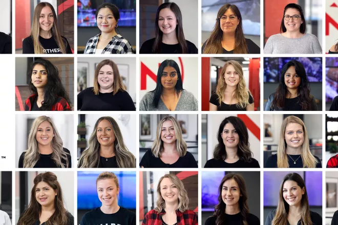 Best Workplaces for Women with collage of female Northerners