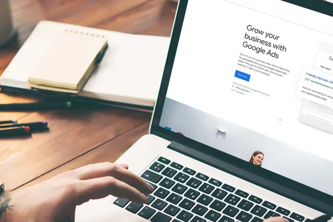 Person working on laptop