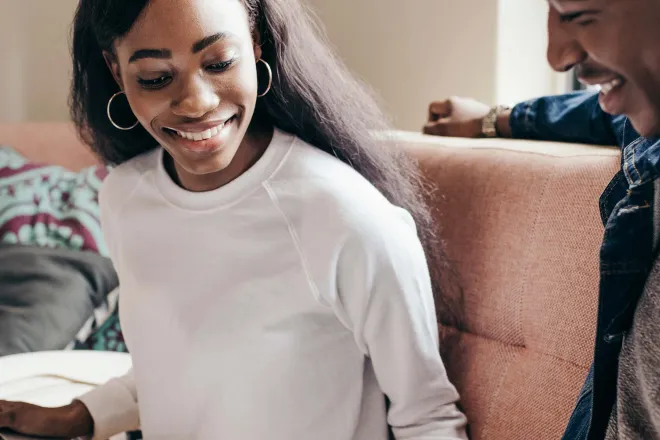 Man and woman looking at paperwork