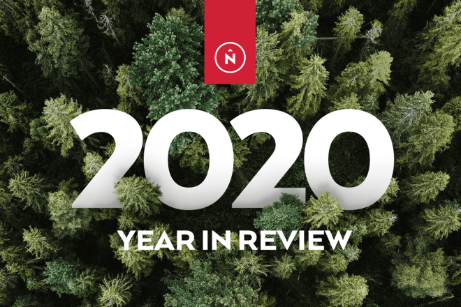 202 Year in Review text over forest