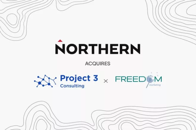 Graphic with Northern's logo above Project 3 and Freedom Marketing