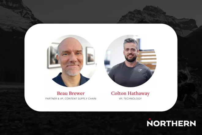 Headshots of Beau Brewer and Colton Hathaway in front of a mountain backgorund