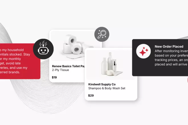 A graphical stream of AI agent to agent commerce.