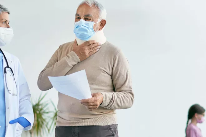 Doctor and patient chatting