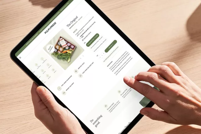 Ipad with Pulp and Press website