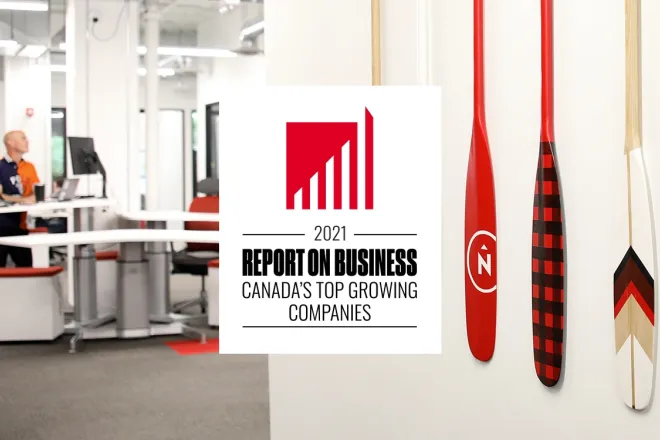 Canada's Top Growing Companies overlay on Northern office photo
