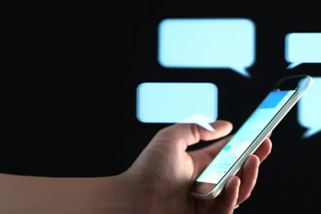 Phone sending and receiving SMS.