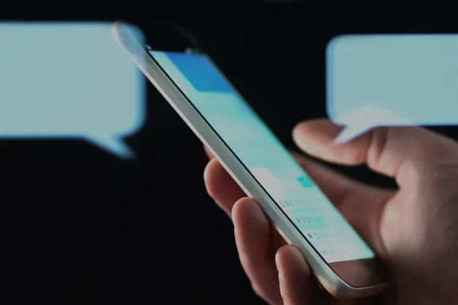 Phone sending and receiving SMS.