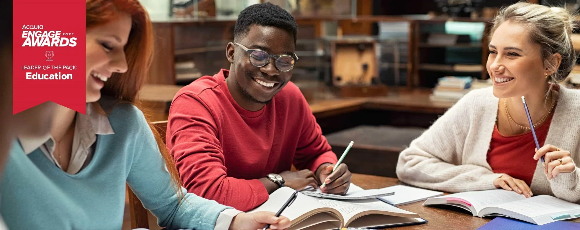 Students with Albany Law award winner badge