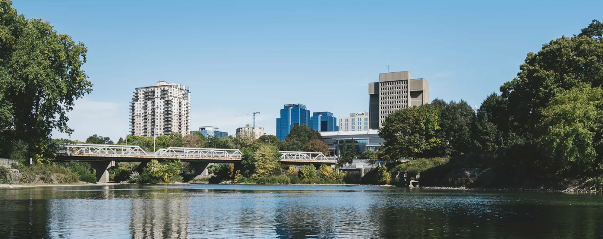 River with city behind it
