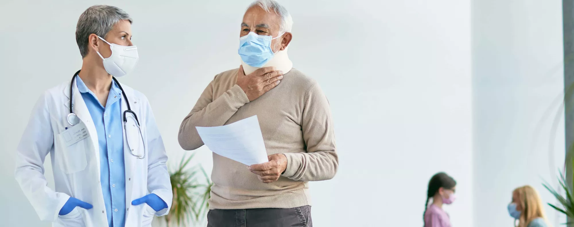 Doctor and patient chatting