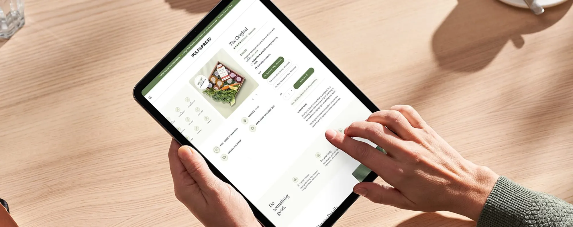 Ipad with Pulp and Press website