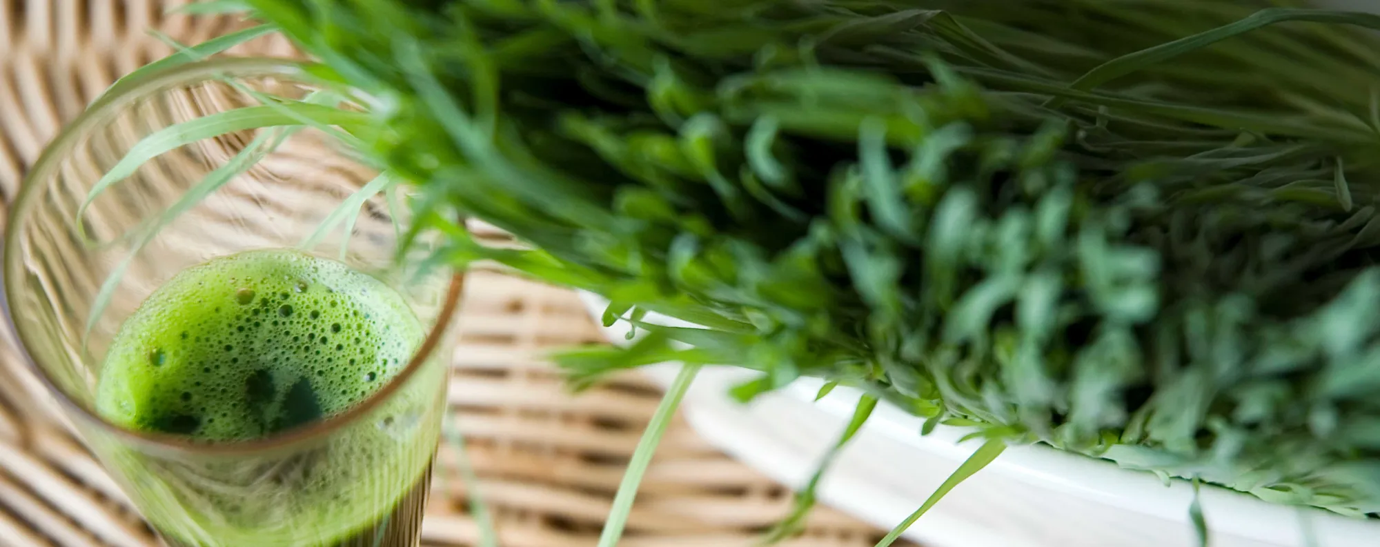 Glass of wheatgrass juice
