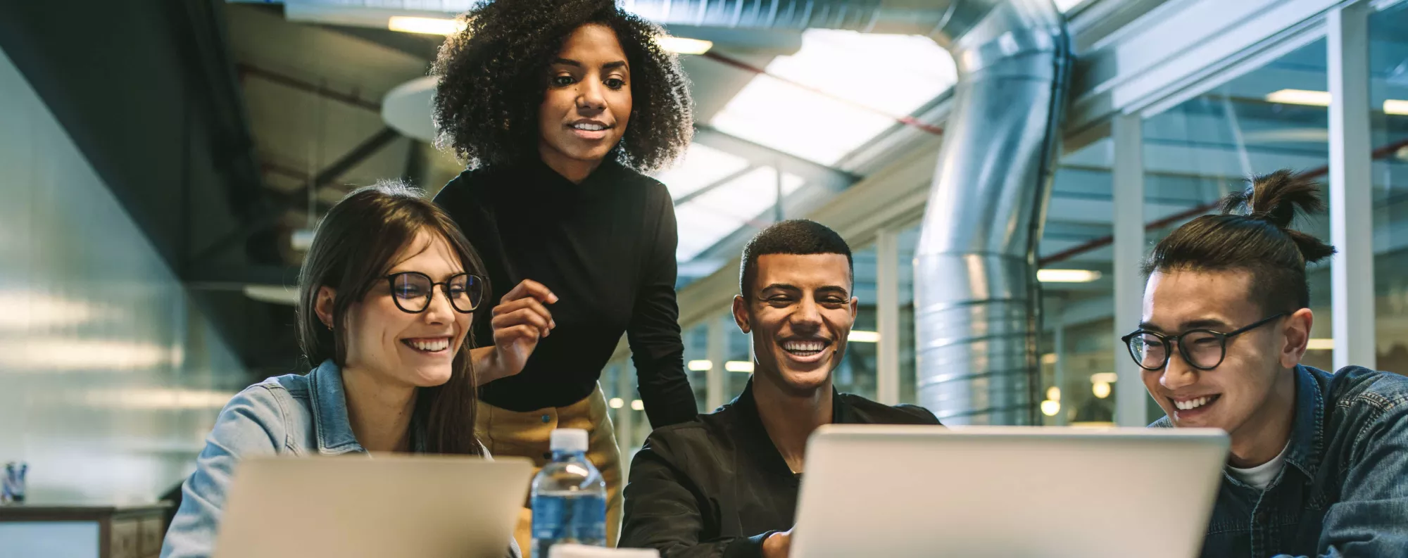 Students working together at a computer