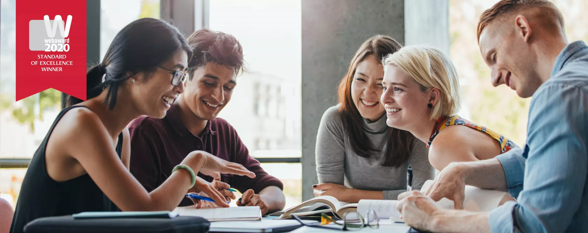 Students working together at a table