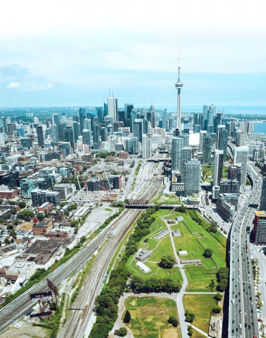 Canada Lands logo over image of CN Tower