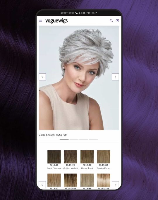 VogueWigs website on mobile